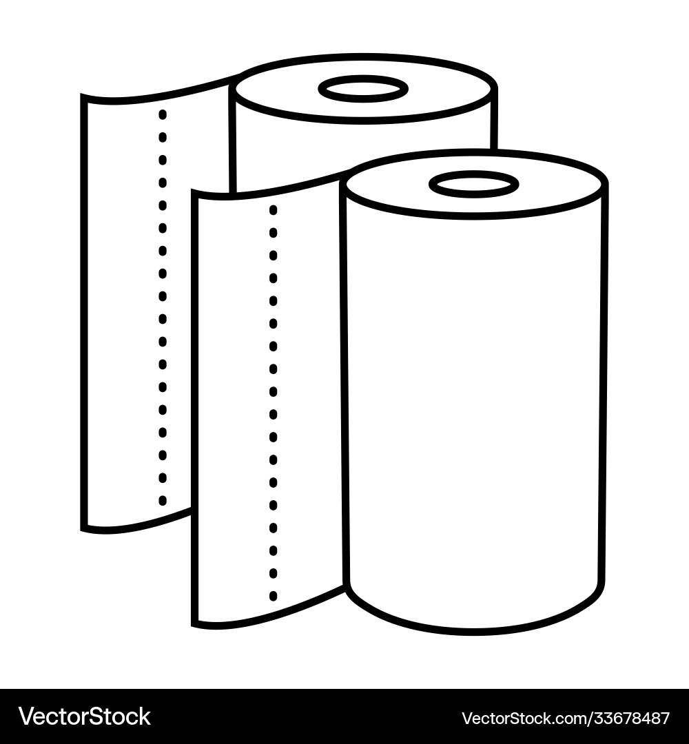 Disposable paper towel line art icon for apps – Free Vector | VectorStock, image size:1000x1080