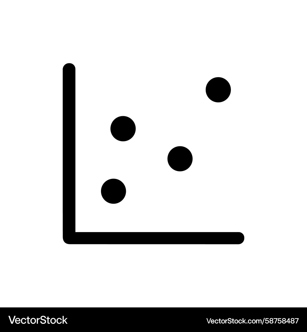 Minimalist Scatter Plot with Black Dots Vector Image