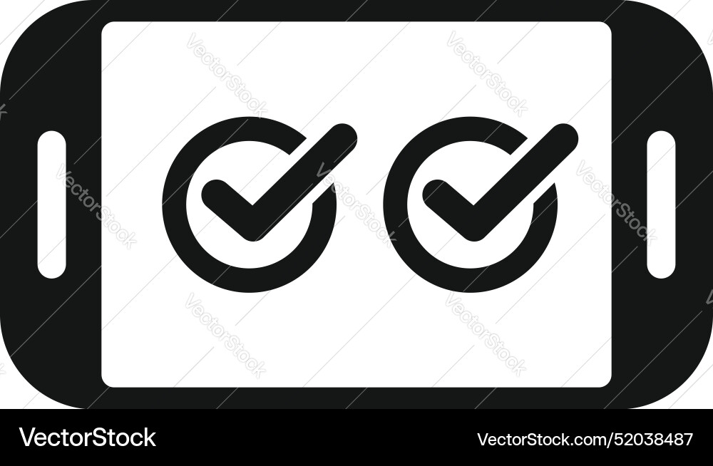 Mobile phone displaying two check marks Mobile phone displaying two check marks vector image