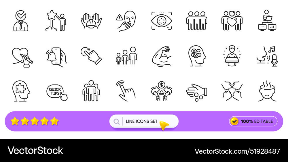 Quick tips vacancy and rotation gesture line Quick tips vacancy and rotation gesture line vector image