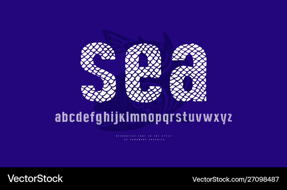 Sans serif font in style handmade graphics Sans serif font in style handmade graphics vector image