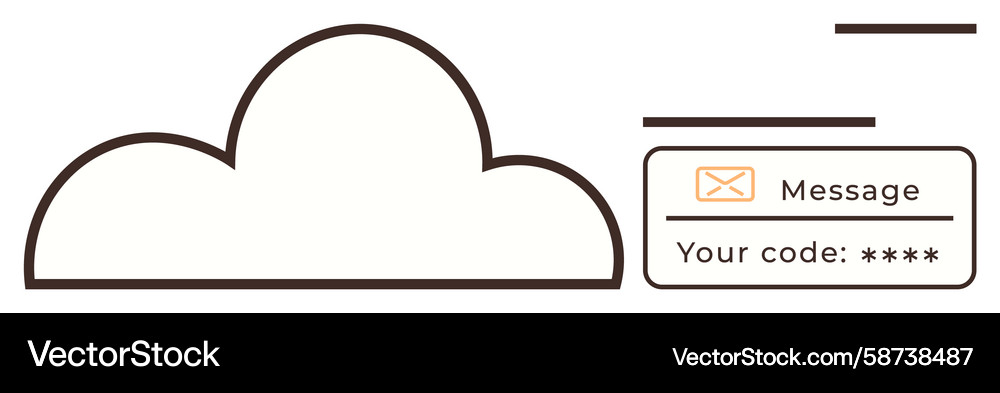 Secure Cloud Login mit Nachrichtencode Vektorbild