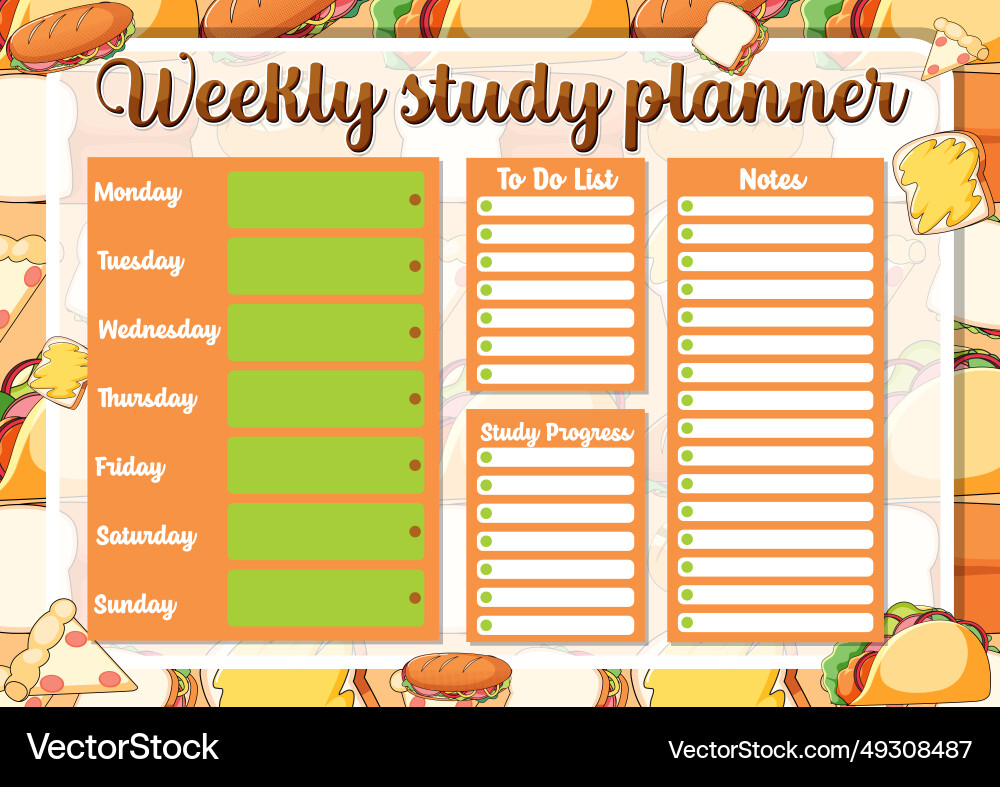 Student lesson plan and to-do list template Vector Image