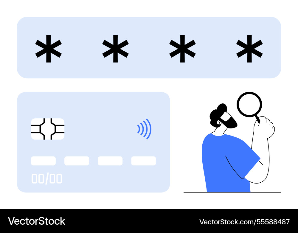 User analyzing secure payment methods Vector Image