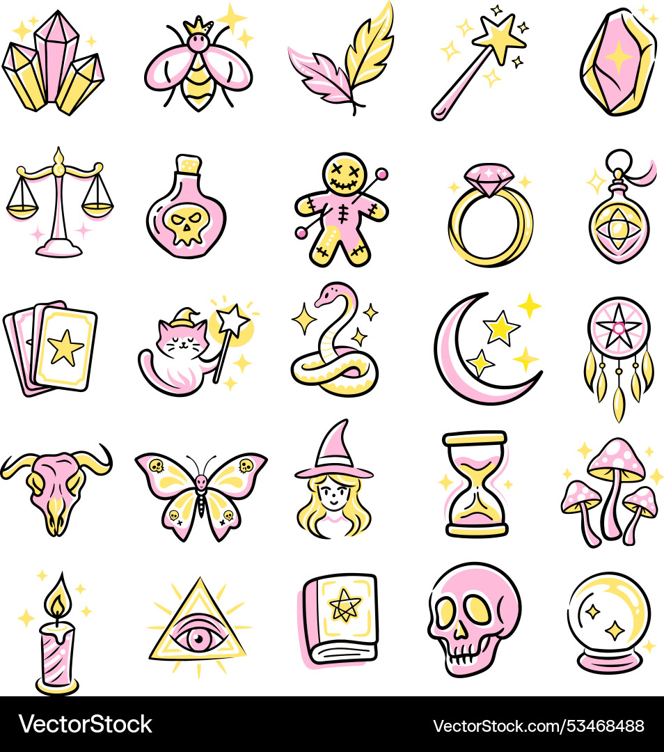 Alchemy and sorcery elements set Alchemy and sorcery elements set vector image