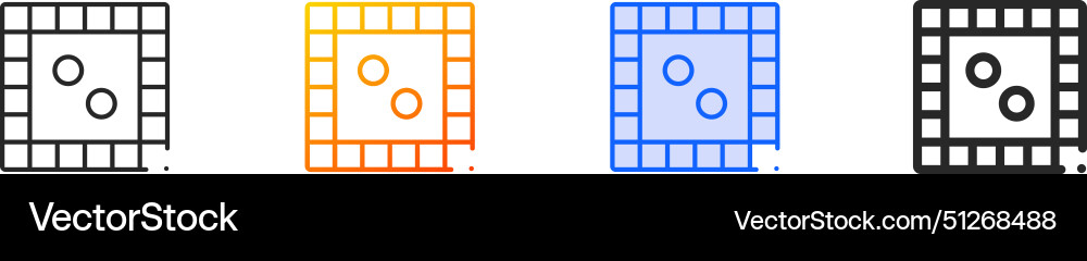 Board game iconthin linear gradient blue stroke Vector Image