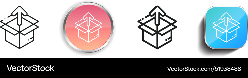 Box icon thin linear regular and button style Box icon thin linear regular and button style Vector Image