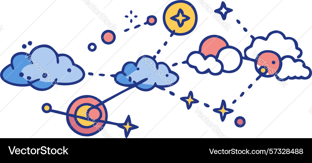 Cloud communication connected network vector image