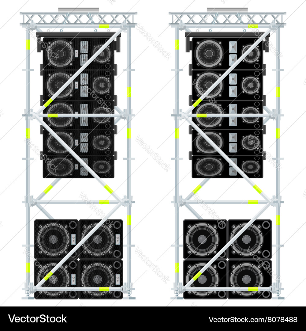 Concert Line Array Sound System vector image