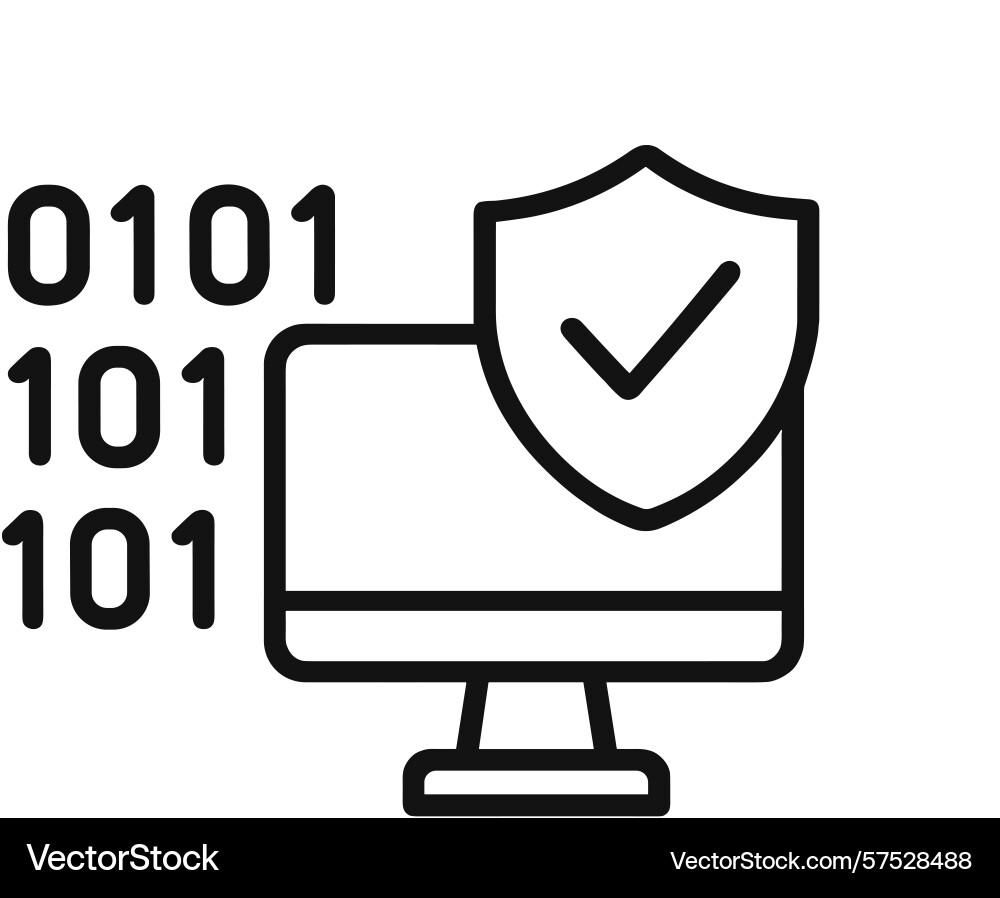Cybersecurity concept showcasing a computer Cybersecurity concept showcasing a computer vector image