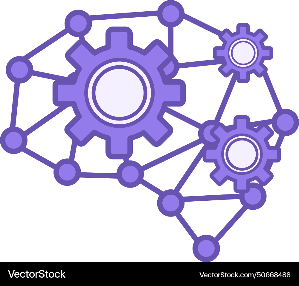 Deep learning colored icon of neural vector image