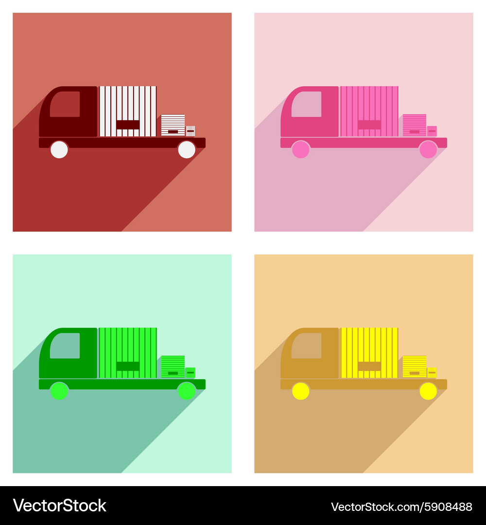 Flat with shadow concept and mobile application Vector Image