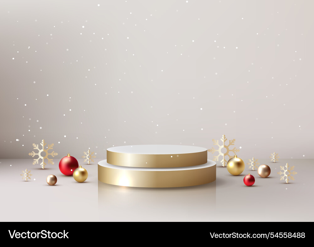 Gold und Weiß Weihnachten Podium vektorbild