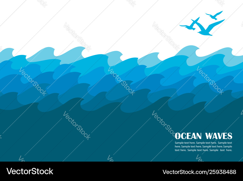 Ocean waves background Royalty Free Vector Image