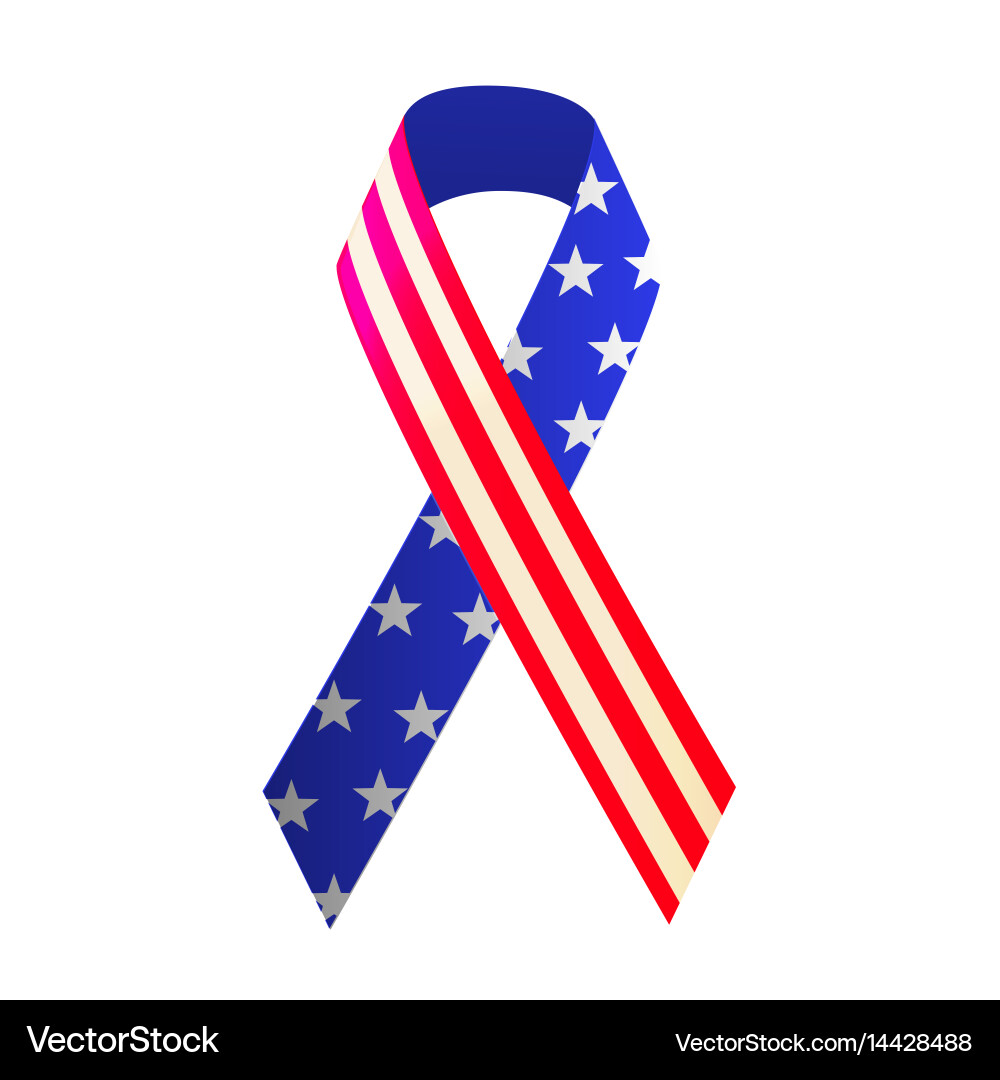 Patriotic Red White Blue Ribbon Vector Image