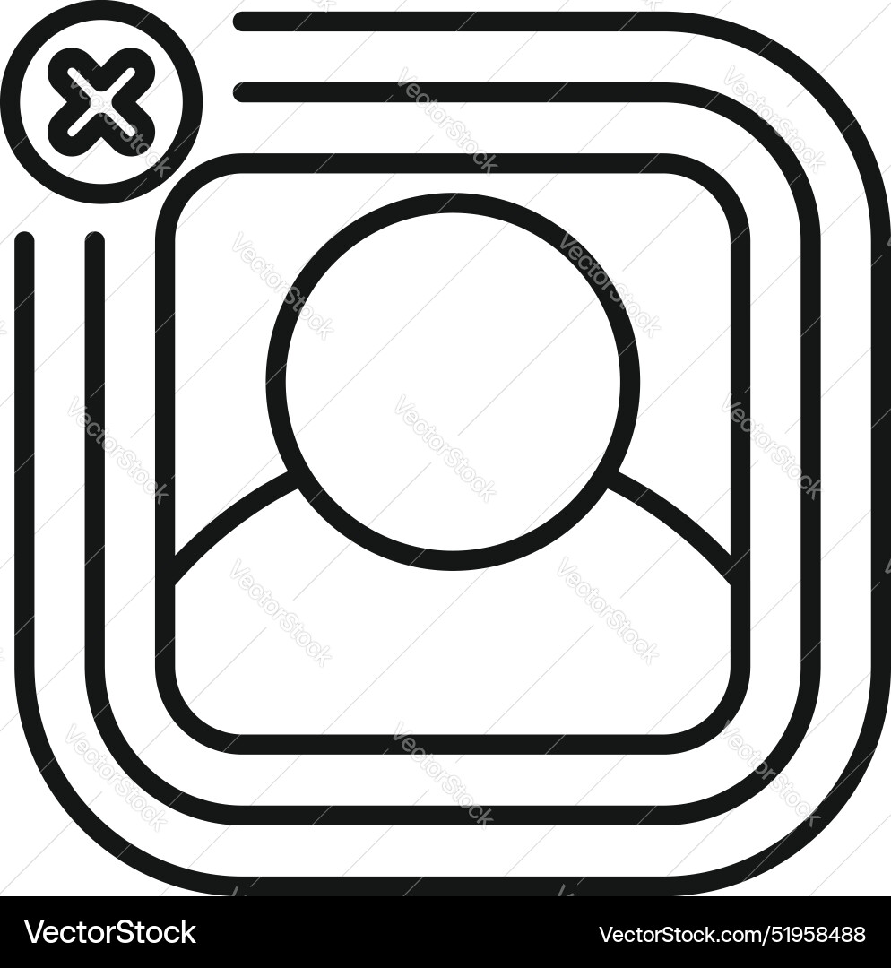 Profile removing icon showing user account being Profile removing icon showing user account being vector image