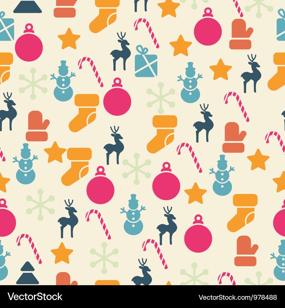 Retro Christmas Pattern vector image