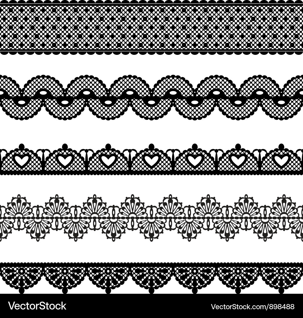 Seamless lace set Royalty Free Vector Image - VectorStock