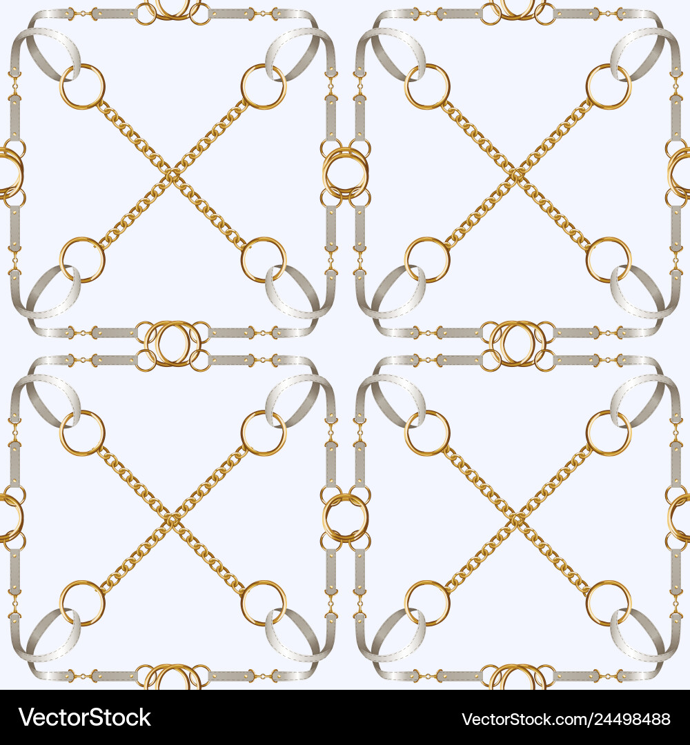 Seamless pattern with belts chain and braid Seamless pattern with belts chain and braid vector image
