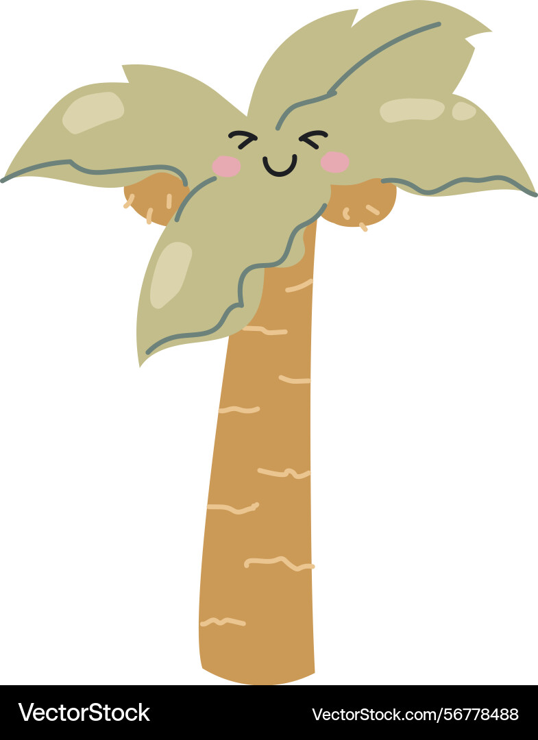 Smiling palm tree character Vector Image
