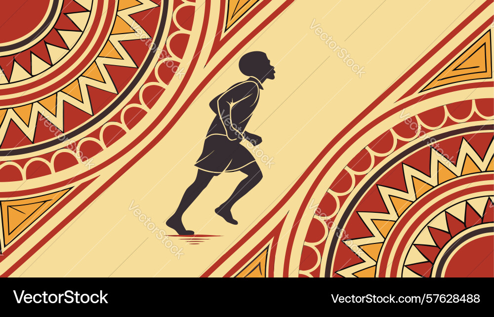 Stylized runner with dynamic pattern active vector image