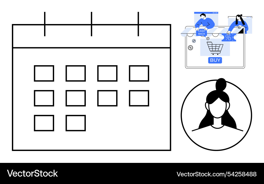 Task management and e-commerce concept Task management and e-commerce concept vector image
