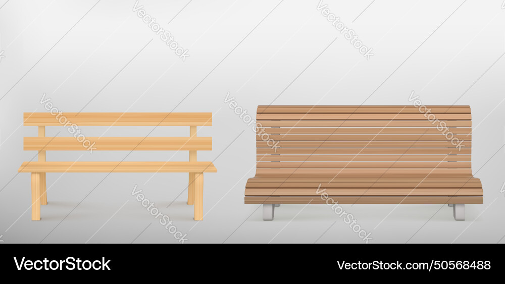 Wooden bench for park or backyard decoration Vector Image