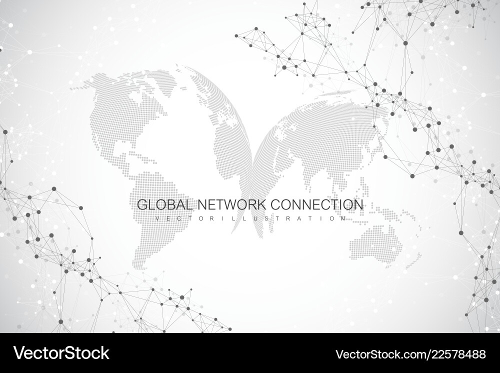 World map point with global technology networking World map point with global technology networking vector image