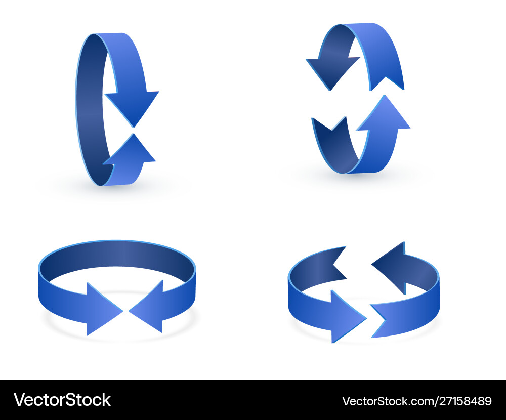 3d rotation sign icon 360 arrows vector image