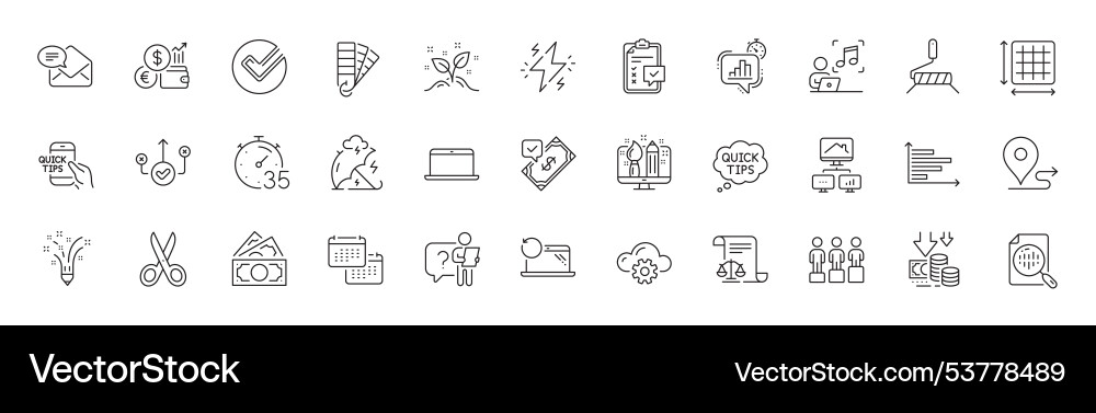 Correct way power and music line icons for web Correct way power and music line icons for web vector image