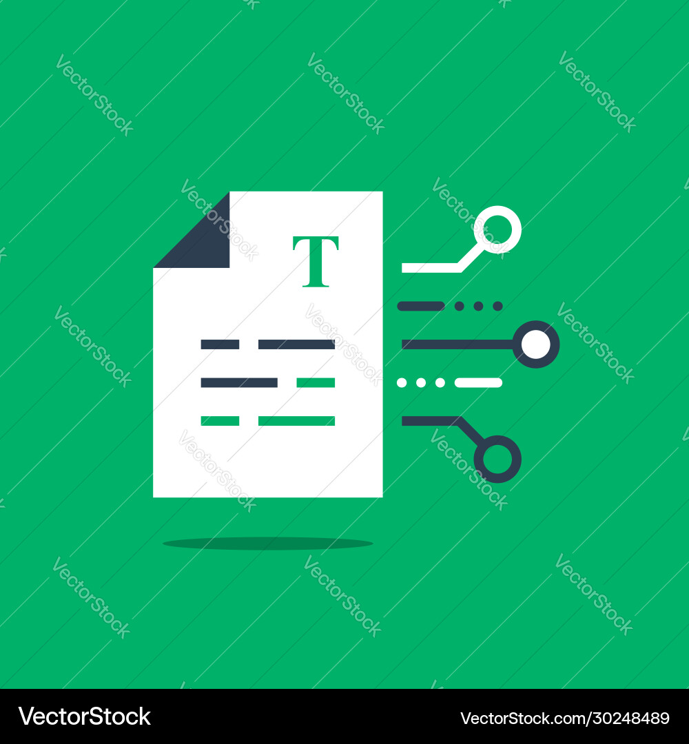 Document terms and conditions write article Vector Image