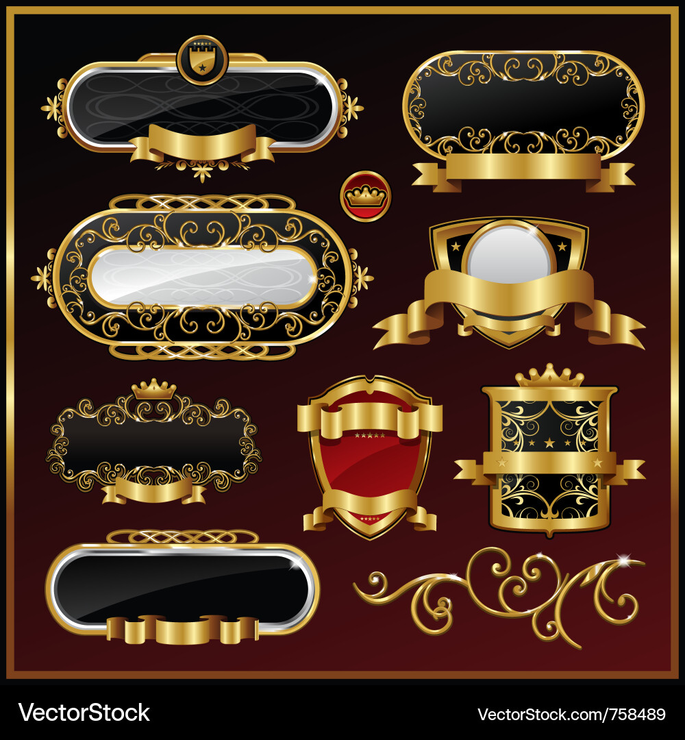 Elegant Gold Label Collection vector image