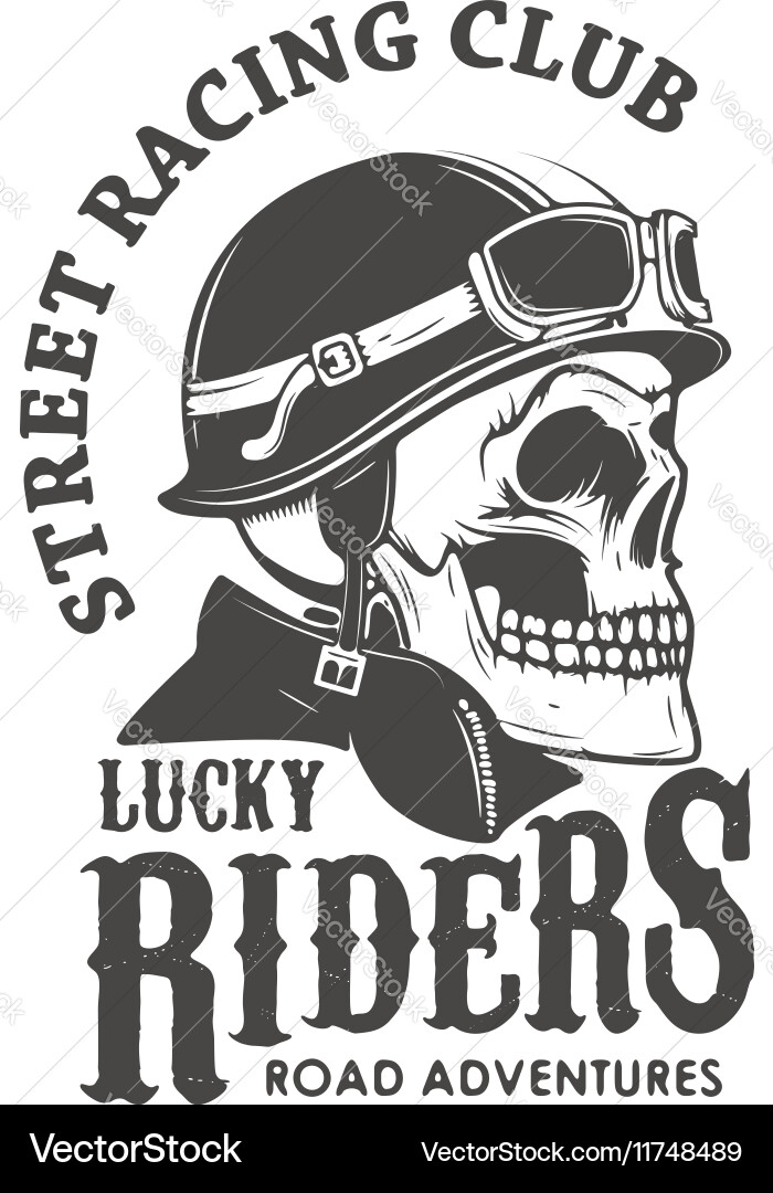 Street Racing Skull Club Vector Image