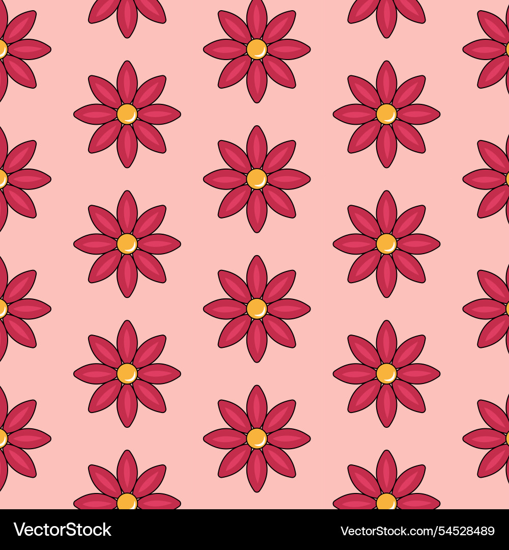 Y2k pattern retro seamless with flower Vector Image