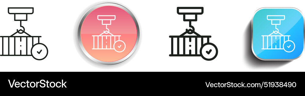 Box icon thin linear regular and button style vector image