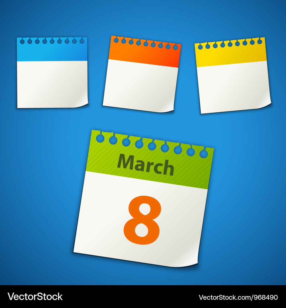 Calendar Stickers Collection Vector Image