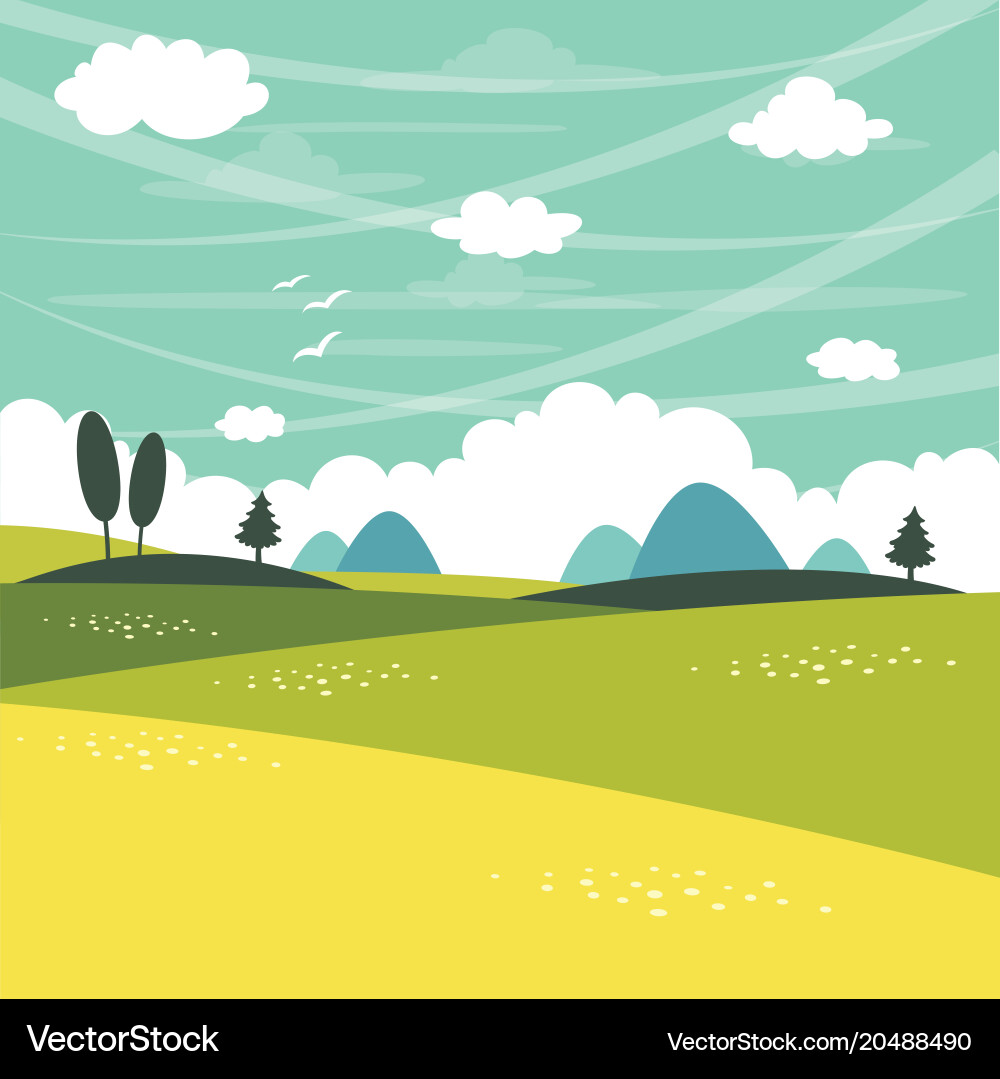 Flat landscape Royalty Free Vector Image - VectorStock