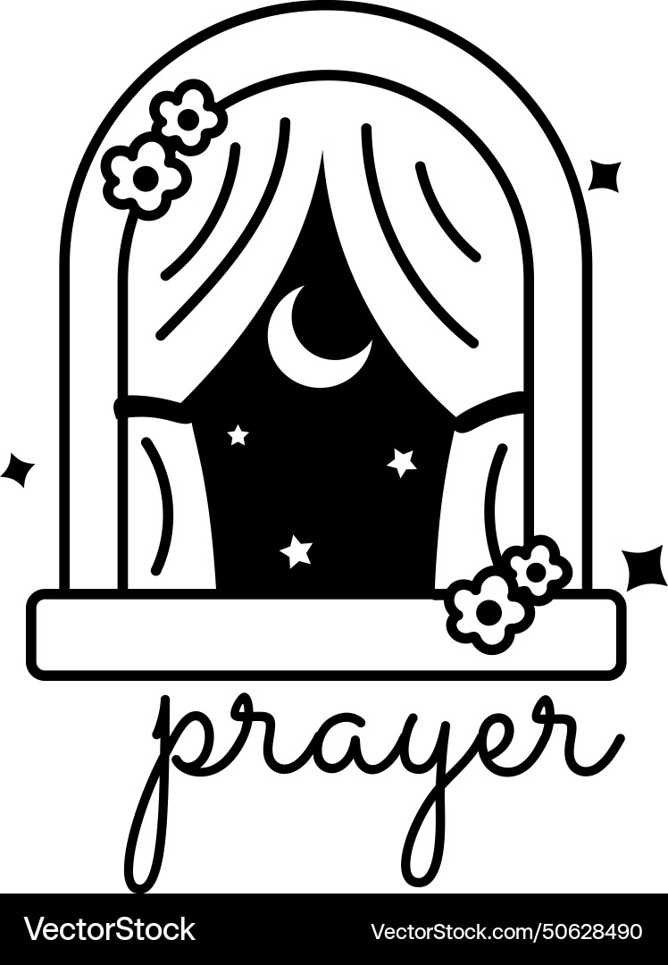 Night prayer Royalty Free Vector Image - VectorStock