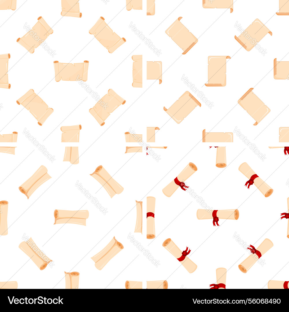 Seamless pattern with diplomas and ancient scrolls Vector Image
