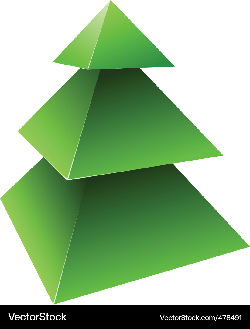 3D Pine Christmas Tree Vector Image