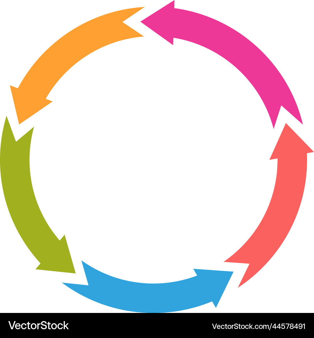 Arrow circle template color steps data Arrow circle template color steps data vector image