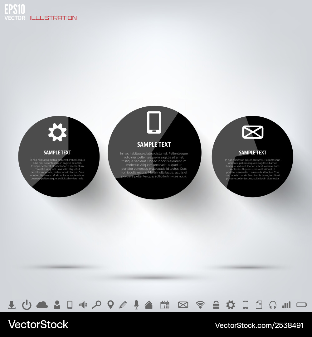 Black cloud computing background with web icons vector image