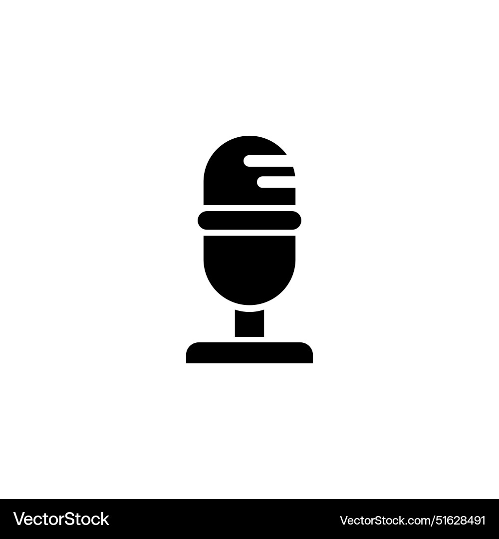 Black silhouette of a classic microphone perfect Black silhouette of a classic microphone perfect vector image