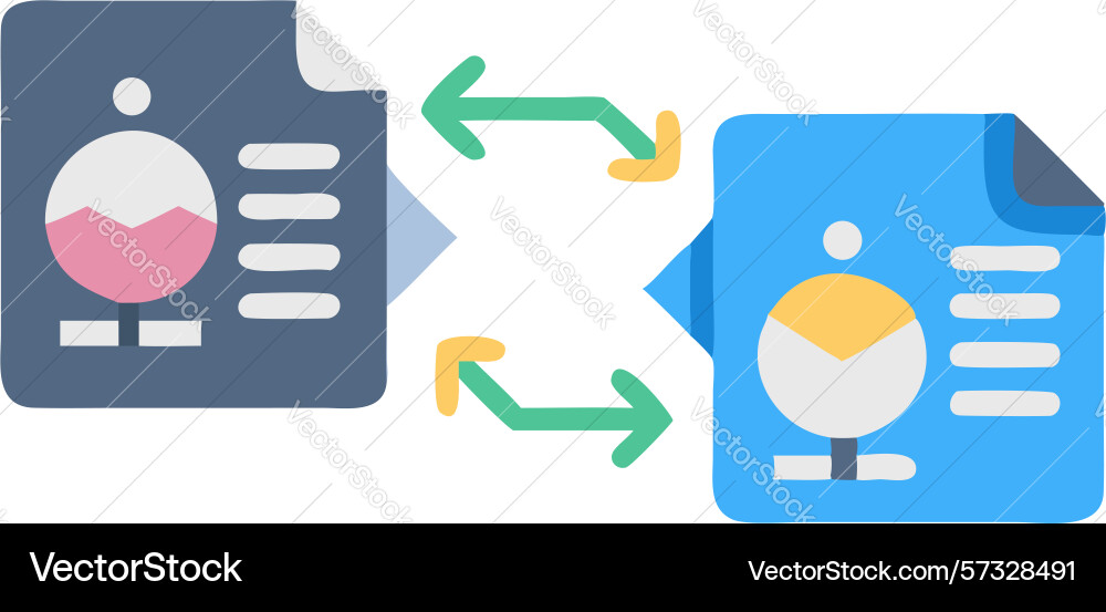 Document data exchange and transfer icon design vector image