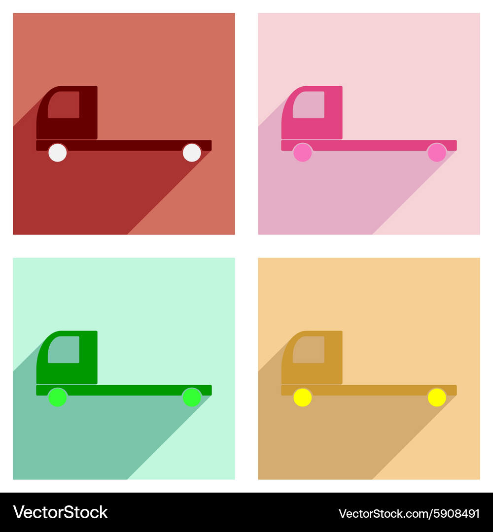 Flat with shadow concept and mobile application Vector Image