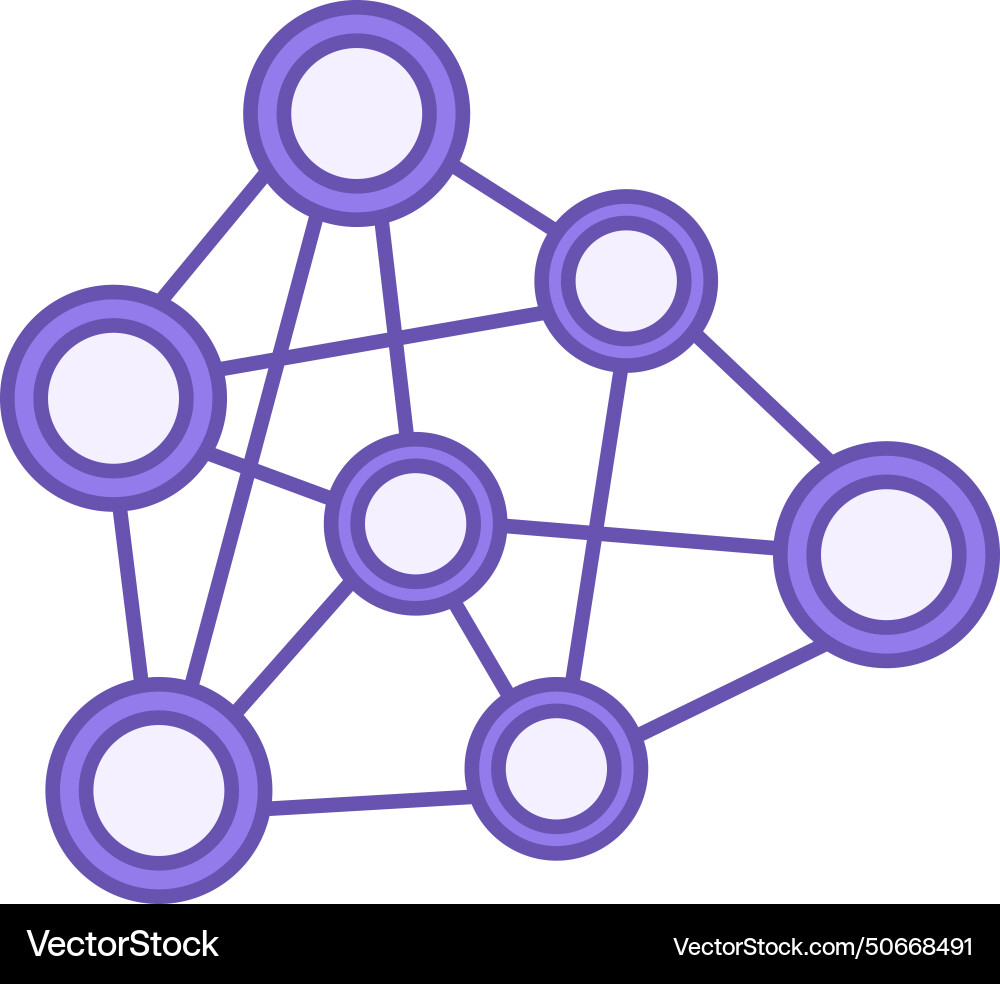 Neural networks color icon machine vector image