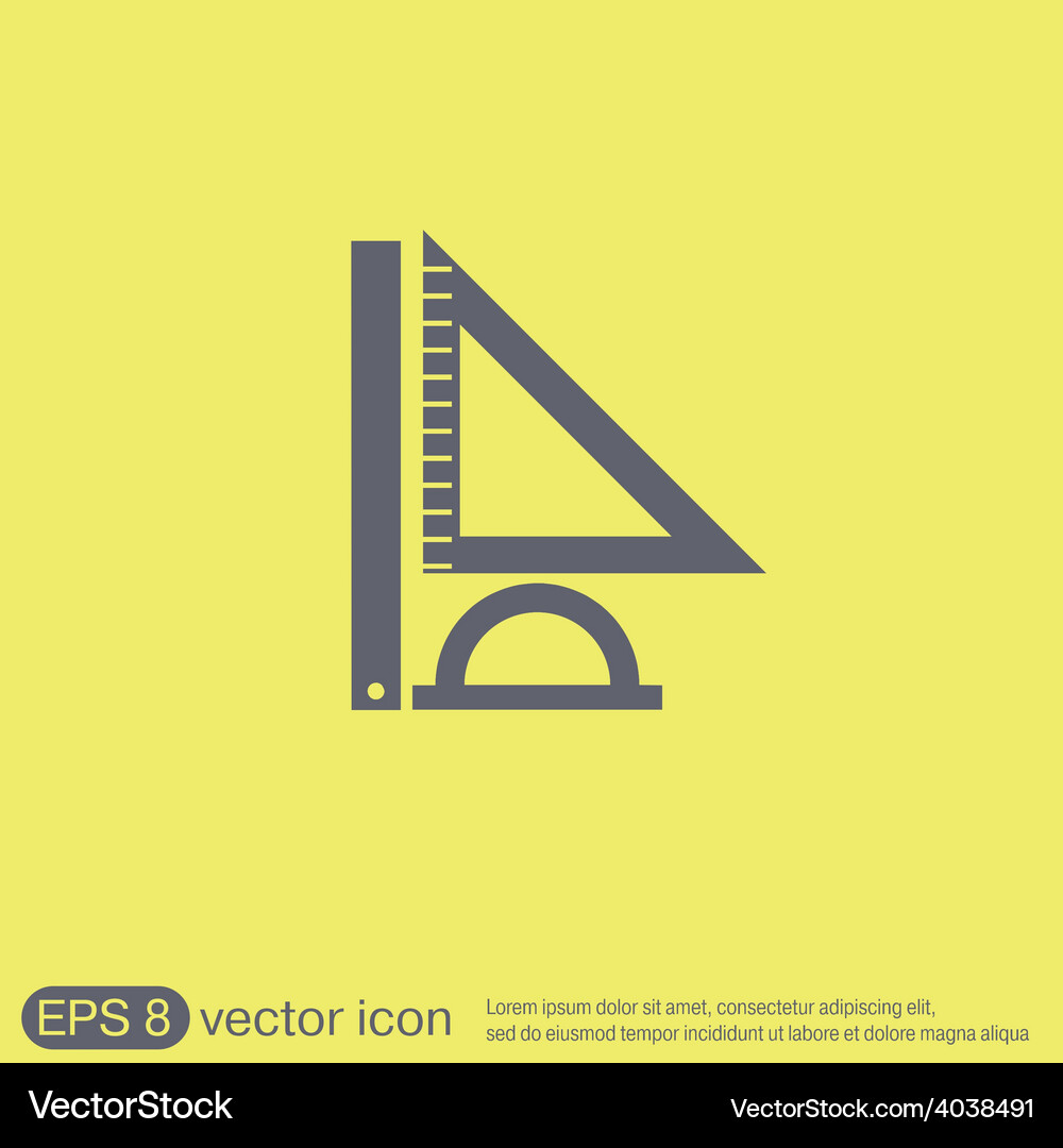 Ruler protractor triangle symbol of geometry Vector Image