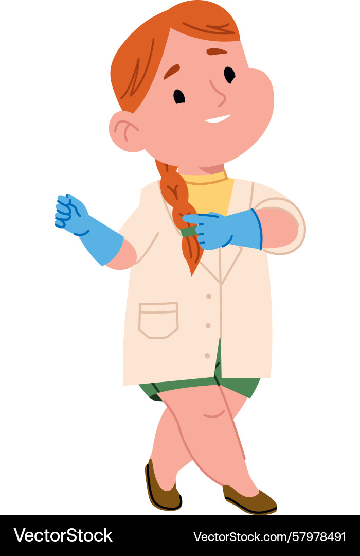 Smiling scientist in lab coat Smiling scientist in lab coat Vector Image
