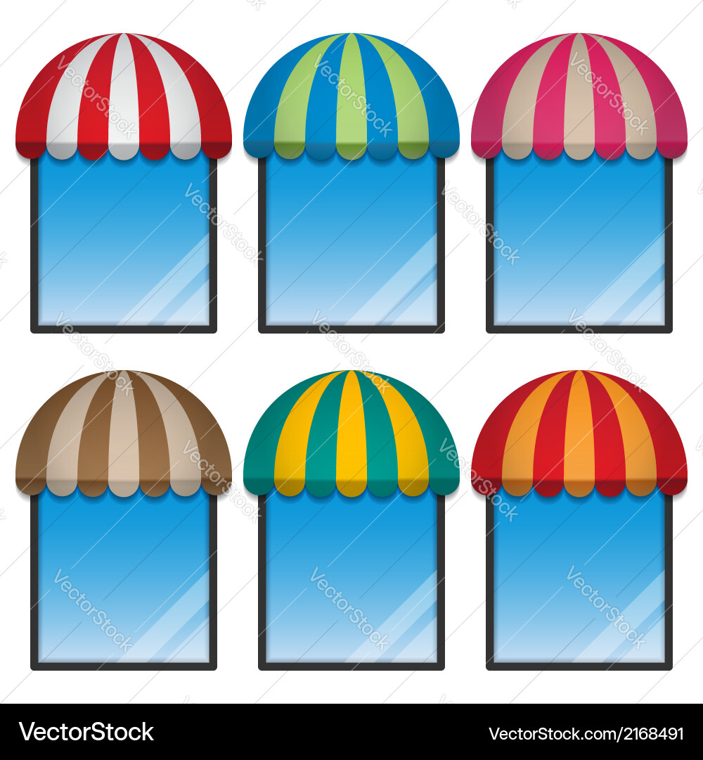 Storefront with Display Window and Awning vector image