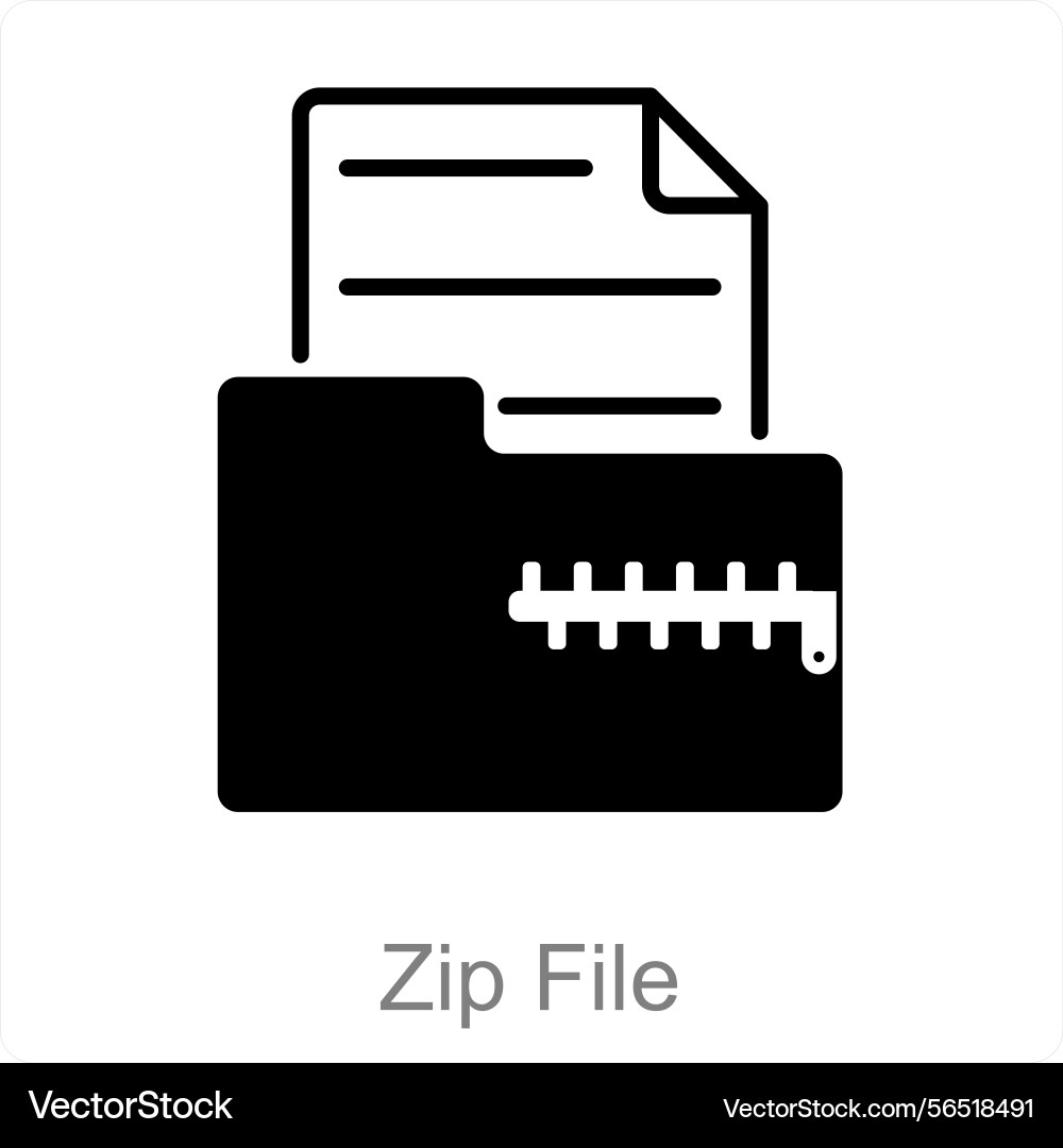 Zip file and icon concept Vector Image